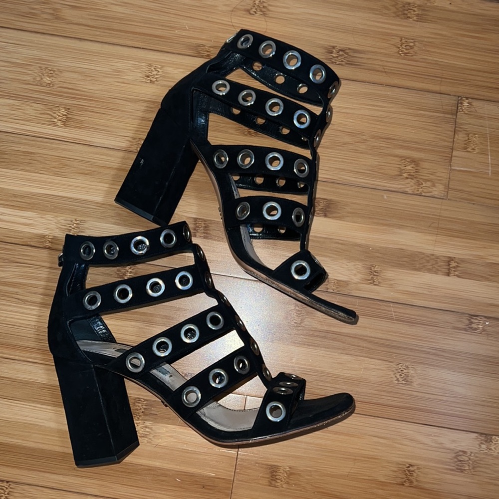 Prada Suede Grommet Gladiator Sandal